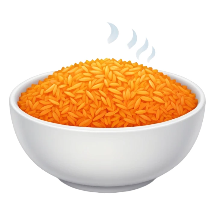 bowl of bright orange rice sticker