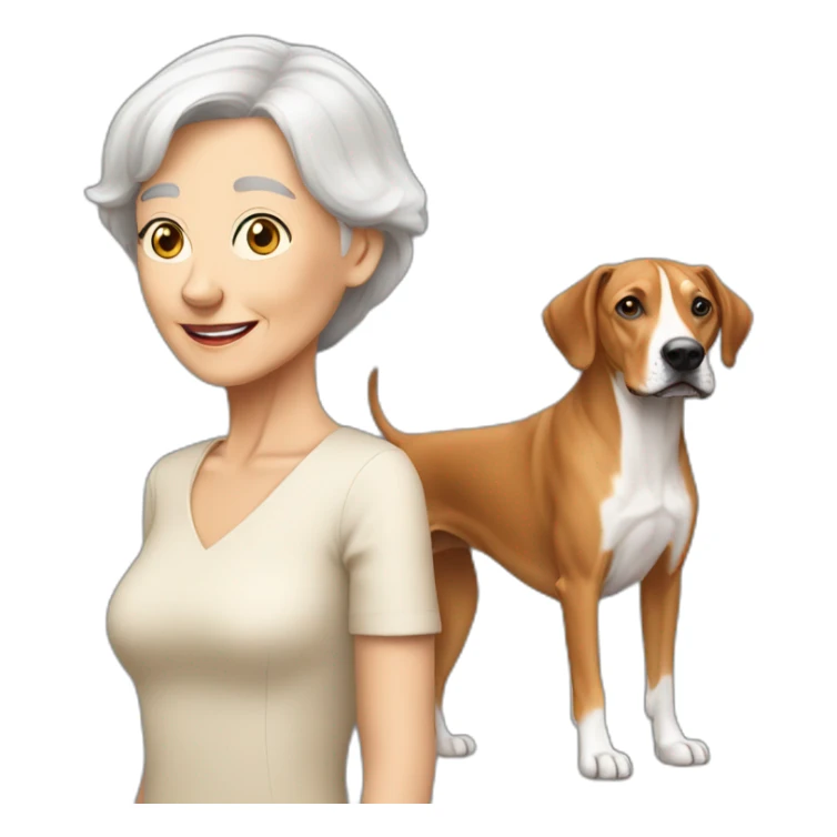 skinny old white lady with short hair and Rhodesian Ridgeback sticker