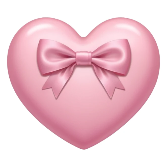 Pink heart with pale pink bow  sticker