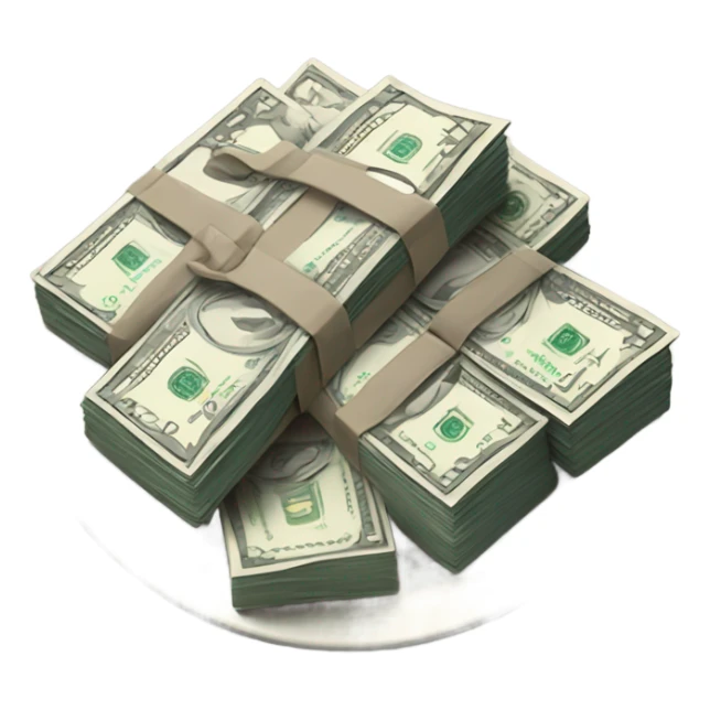 Plate of cash sticker