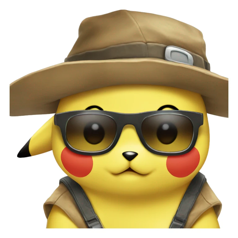 pikachu from pokemon with sunglasses and hat cool sticker