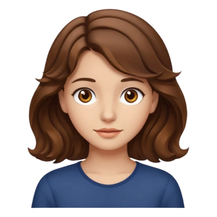 fille brune cheveux mi longs ondulés yeux martrons sticker