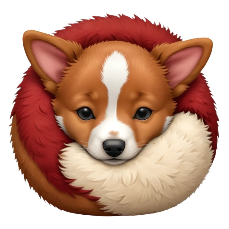 Sleeping red heeler puppy curled up in a ball sticker