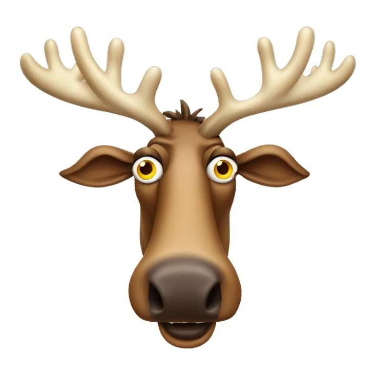 Silly Swedish moose huge eyes looking crazy crown cartoon sticker