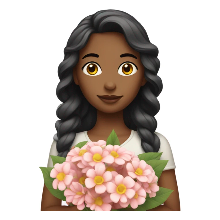 pretty girl holding flowers sticker