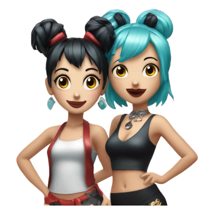 miku and betty boop at the bada bing sticker