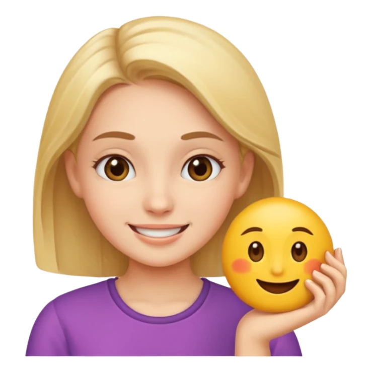 A girl teaching how to make an emoji sticker