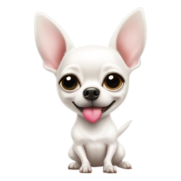 White Chihuahua blowing a kiss heart sticker