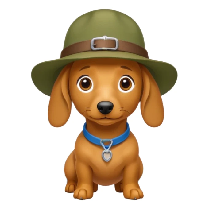 yellow daushund dog hiking ranger  sticker