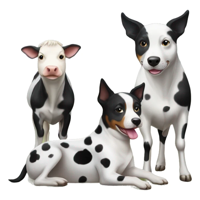Black and white spotted Australian cattle dog with cows sticker