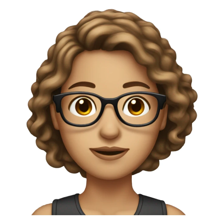 not so white girl with long brown hair with highlights and wearing eyeglasses sticker