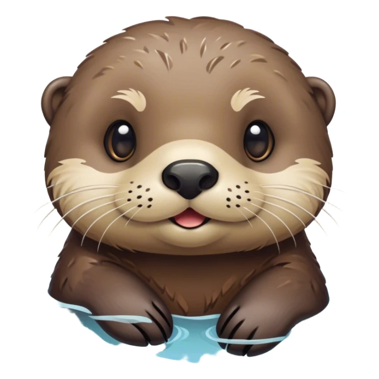 Cute, Disney-style sea otter in the water sticker