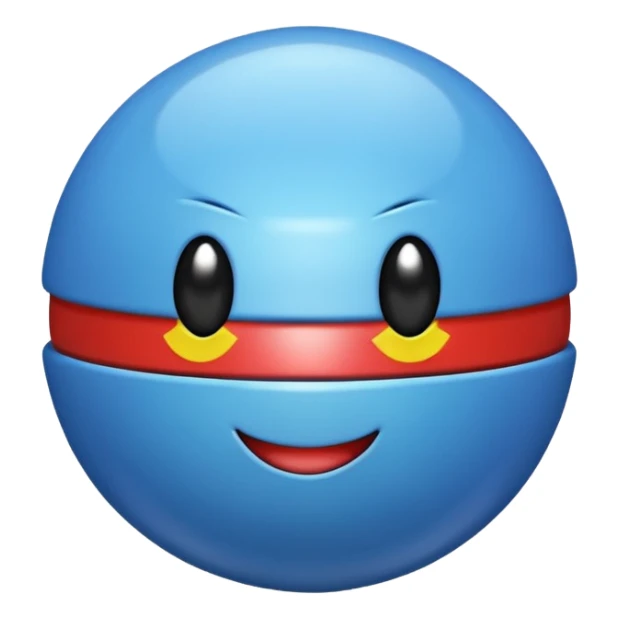 A blue Pokéball with highlights, emoji style, variation 3 sticker
