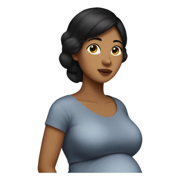 Tan pregnant lady with black hair  sticker