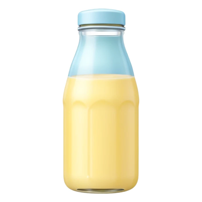 Korean banana milk bottle, cute pastel style, soft lighting sticker