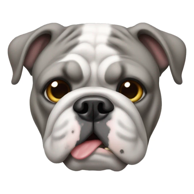 Gray English bulldog sticker
