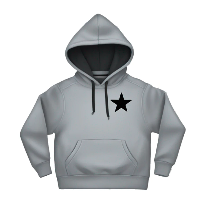 Gray Nike hoodie with a black star  sticker