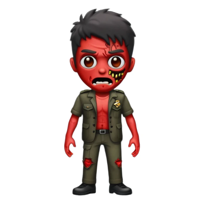 Emoji de zumbi masculino com a roupa preta e o fundo preto sticker