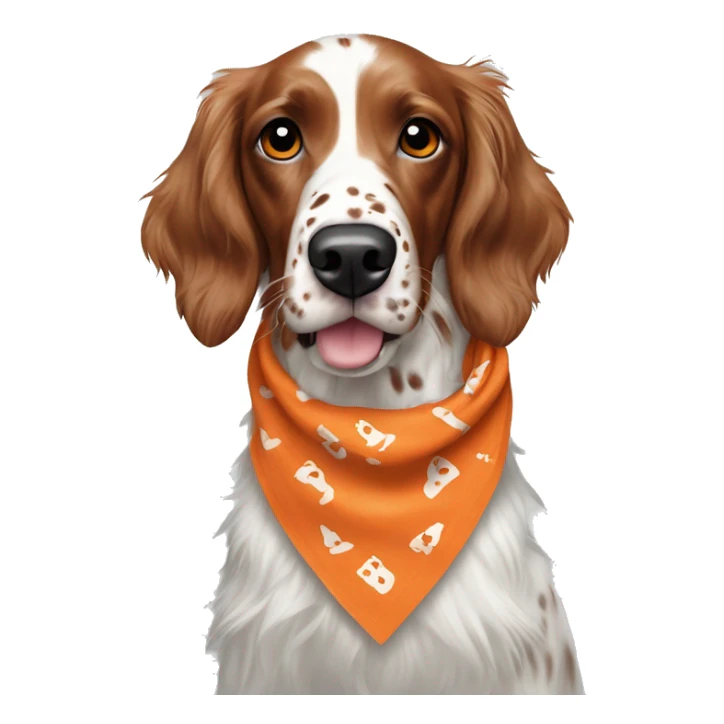 orange belton english setter with virginia tech bandana sticker