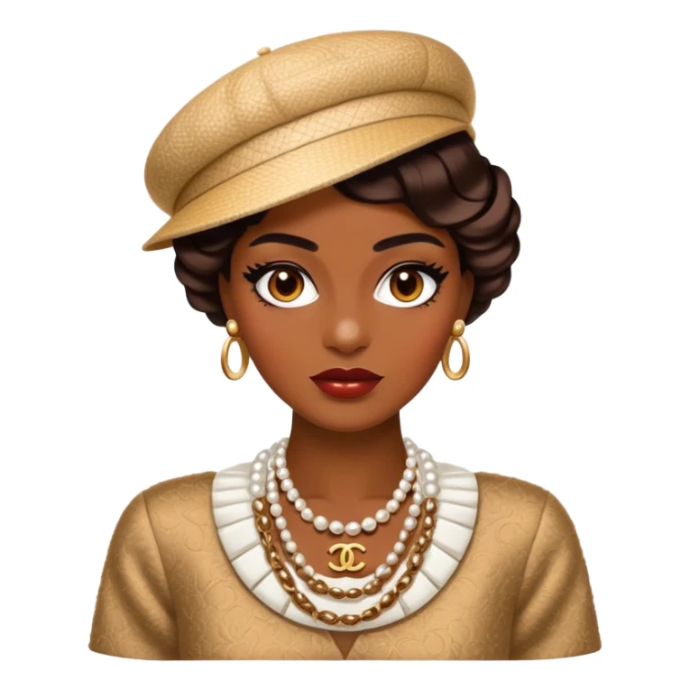 Cinematic Realistic Chanel Pop Culture Emoji, depicted with timeless elegance and iconic style rendered with luxurious textures and dynamic, sophisticated lighting. sticker