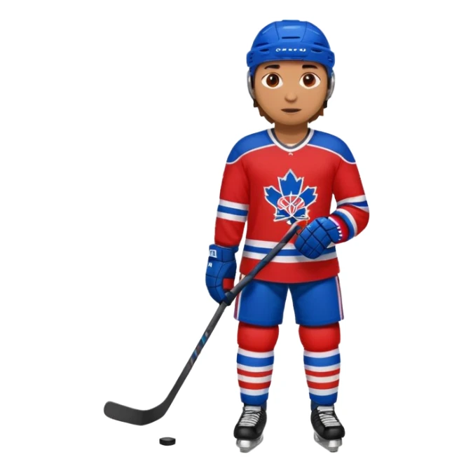 Hockey player in red and blue full body sticker
