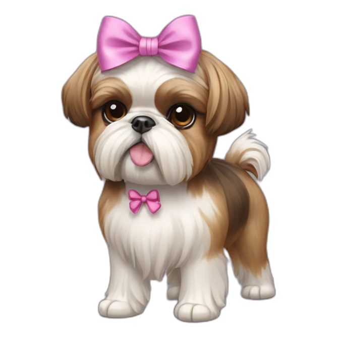 Dog Shih Tzu with a bow on head full-body sticker