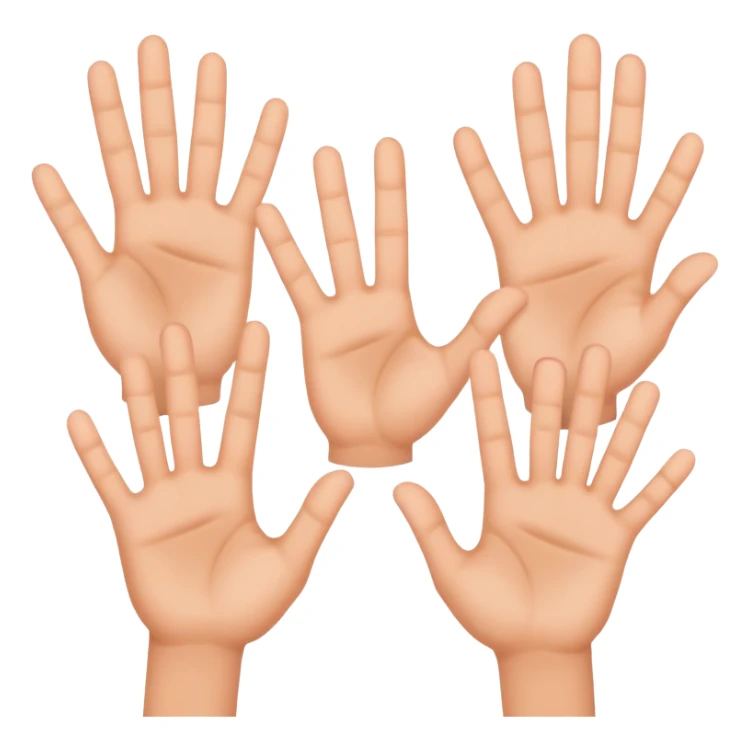 hands showing numbers with fingers, simple and friendly sticker