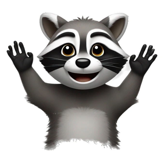 raccoon with 2 raised hands like from the song pedro sticker