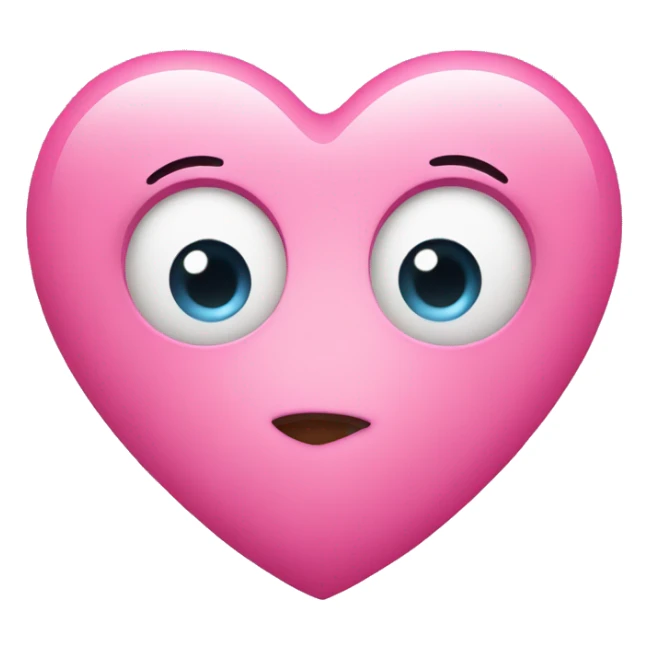Pink heart with a cute eyes sticker