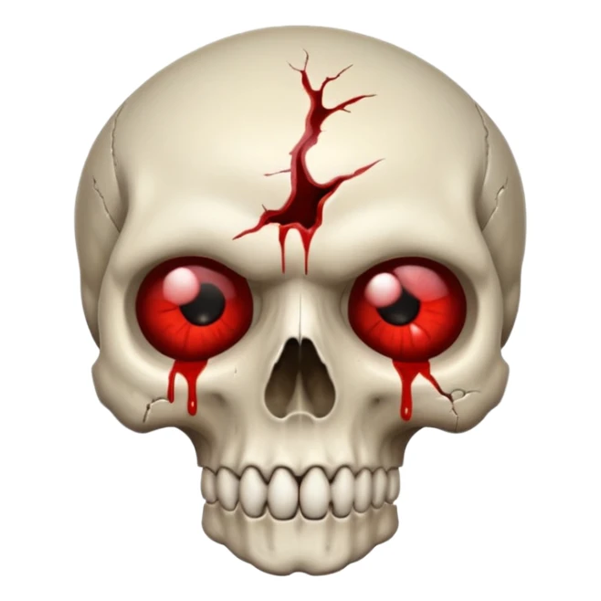 Skull with blood in eyes sticker