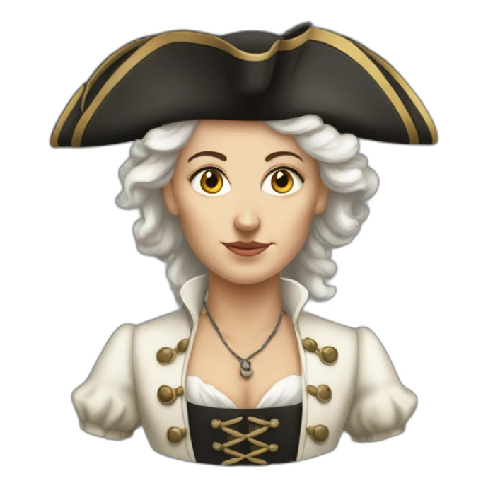 White Pirate woman in 18th century sticker