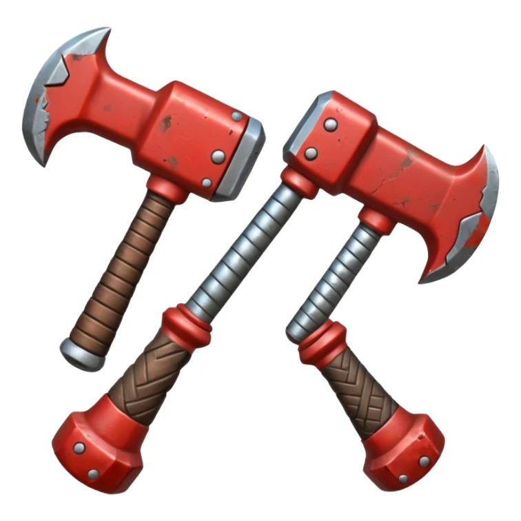 croisement de 2 marteaux (en mode duel, qui des deux va gagner) sticker