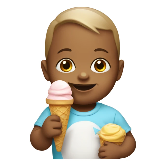 Baby with icecream sticker