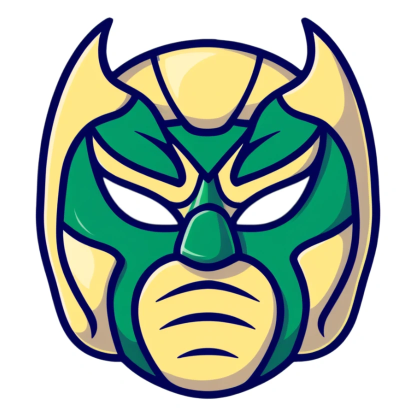 forest green, cream, and Carolina blue luchador mask sticker