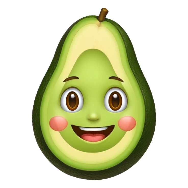 avocado with a face sticker