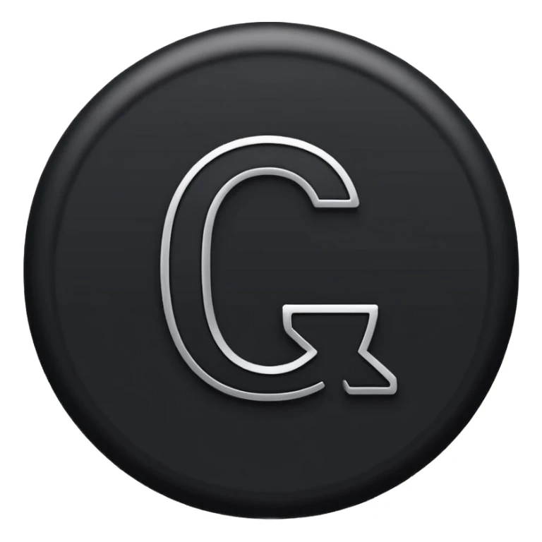 Design a minimalist black circular emoji icon with a thick, smooth line forming the letter Q. The Q should have a continuous circular shape with a clean gap at the bottom right where a short horizontal stroke extends inward. Make it bold, simple, flat, and high contrast on a transparent background.  sticker