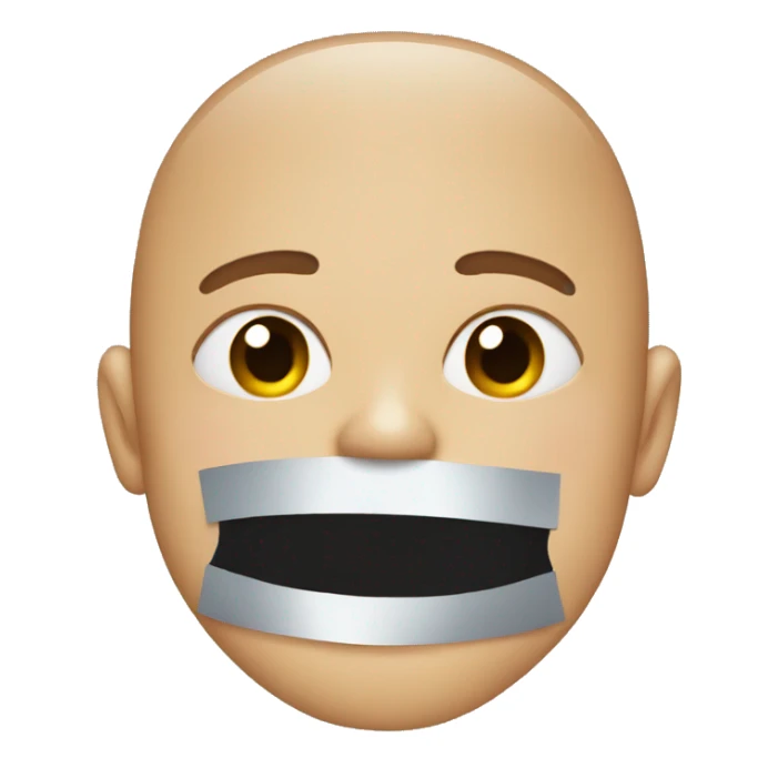 emoji duct taped mouth sticker