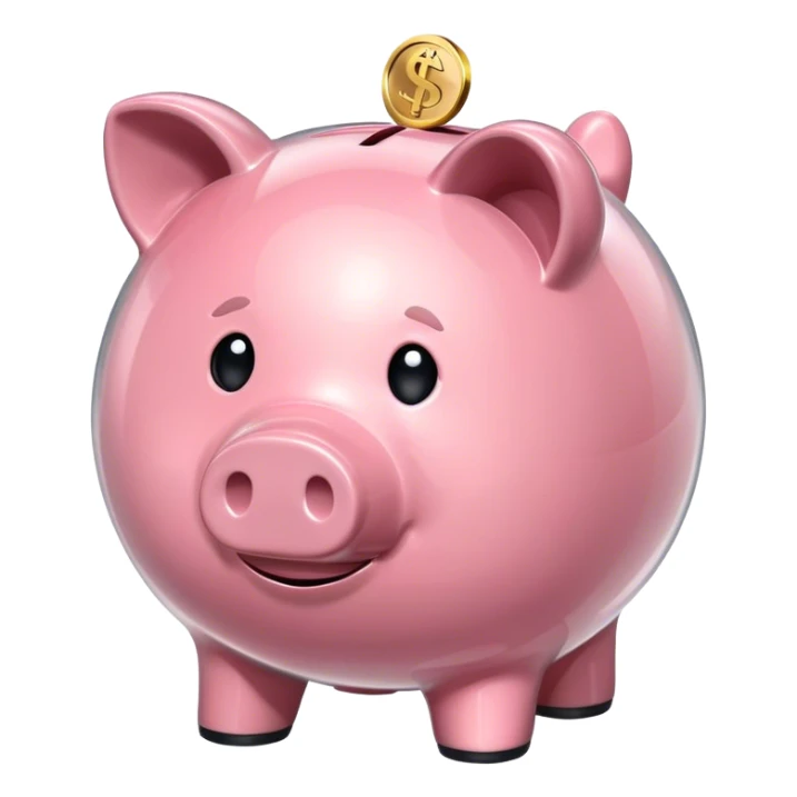 Transparent piggy bank sticker
