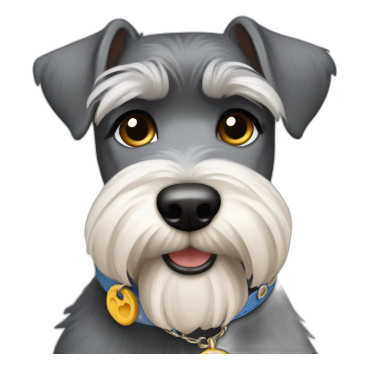 Schnauzer con nombre TEO en su collar sticker