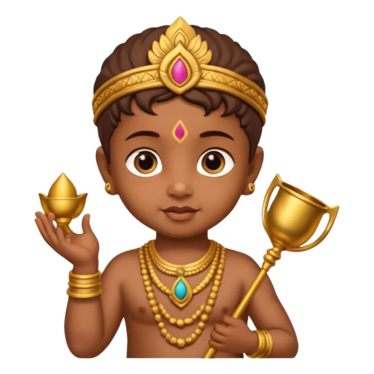 Cute baby murugan with vel and mayil sticker