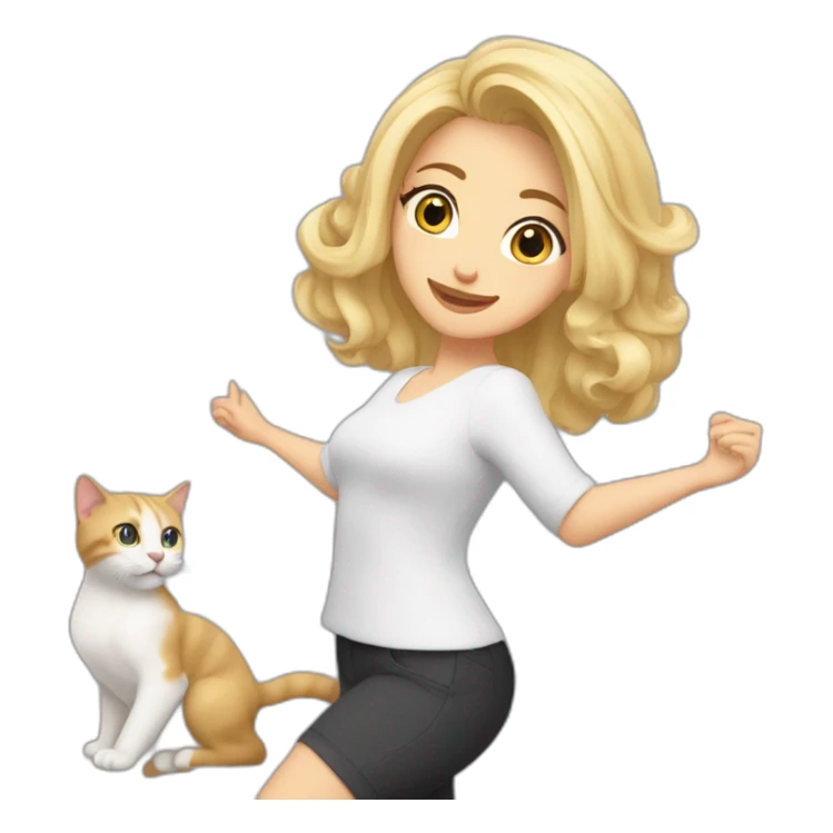 Martha Biadun blonde hair dance with cat sticker