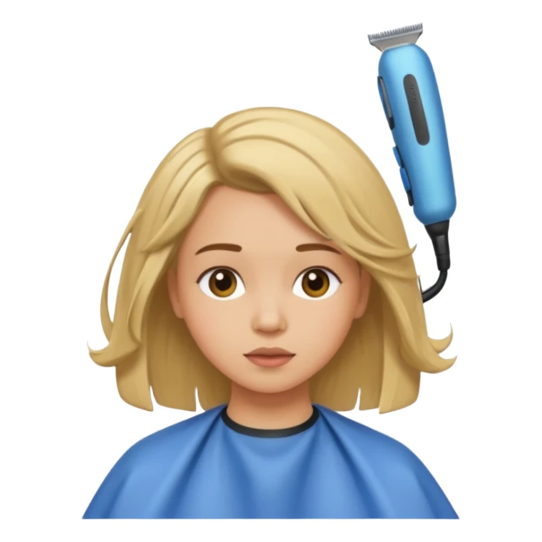 girl getting haircut sticker