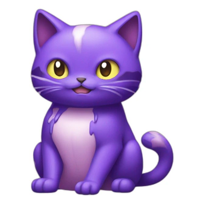 Melting-Sitting-poison-type-pokemon-purple-cat sticker