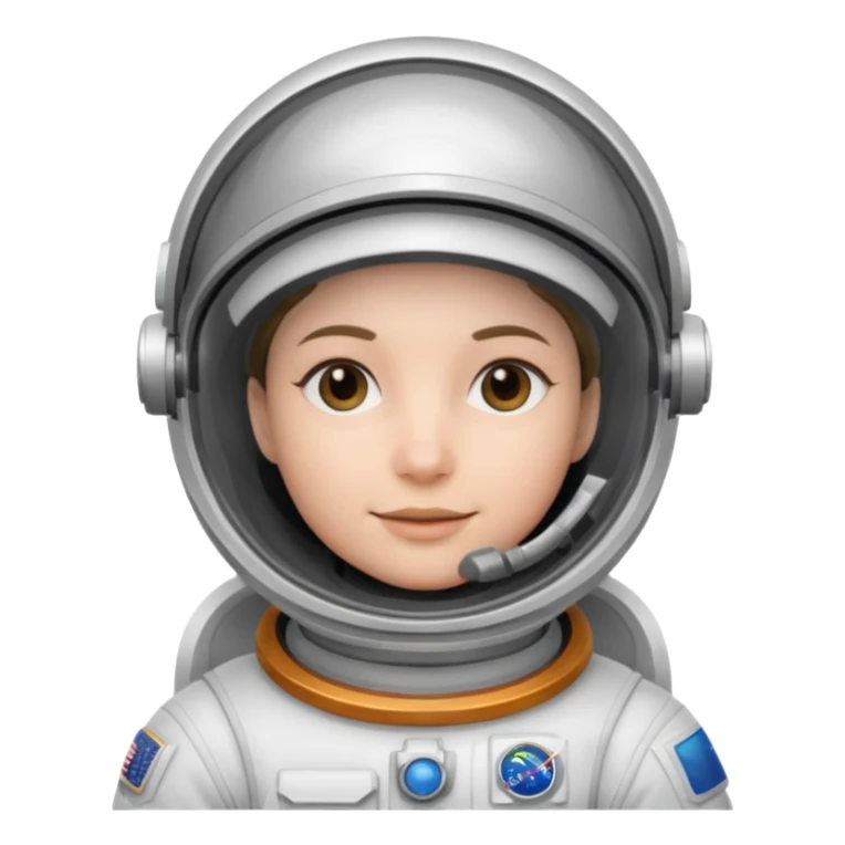Astronaut in white EVA suit with silver visor helmet sticker