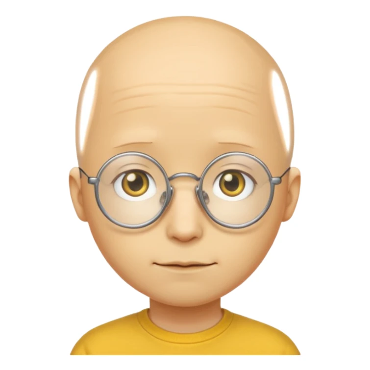 shy no hair circle face yellow sticker