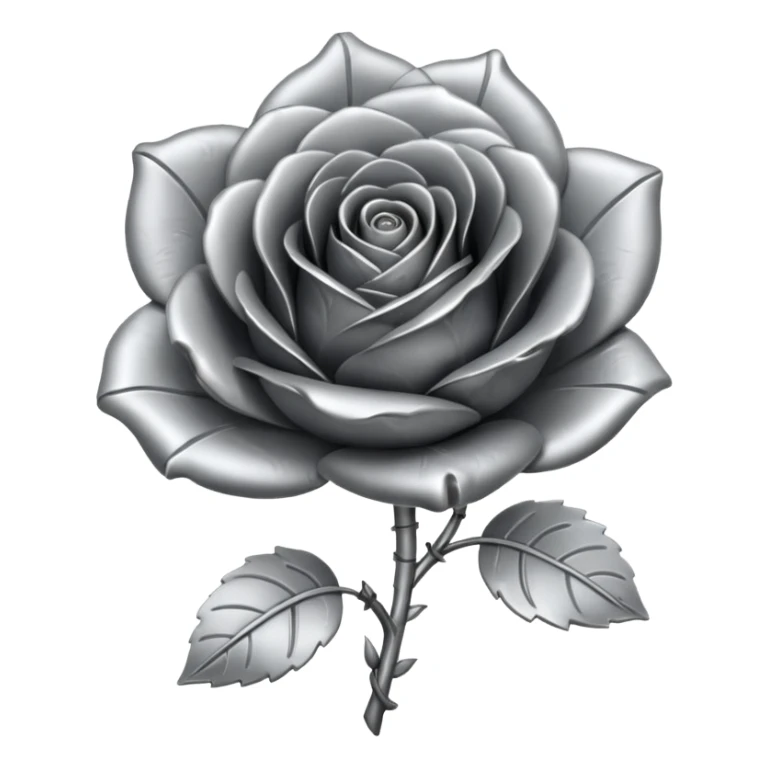 metal rose, without green leaves, just flower sticker
