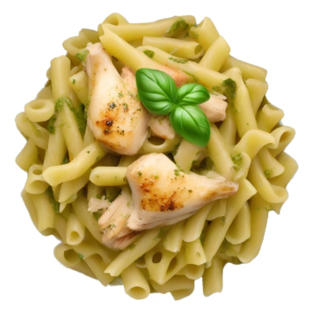 bowl of Pesto pasta with chicken sticker