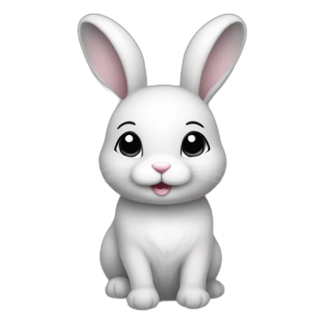 a little bunny black and white sticker