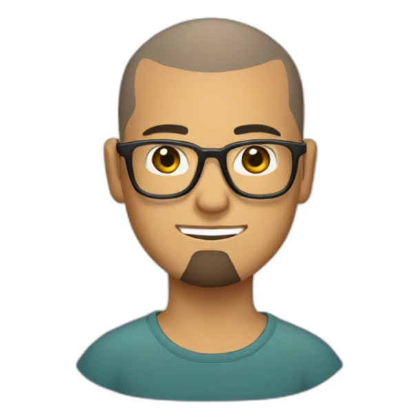 Buzz cut Asian Latino with beard glasses sticker