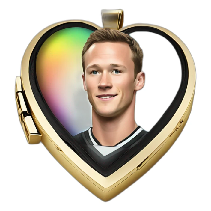 Jonathan Toews in rainbow heart locket sticker
